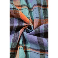 Orange Plus Size Plaid Print Buttoned Shirt - 1X thumbnail