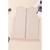 Parchment Studded Star Lace Patchwork Hem Plus Size Tank Top - 2X thumbnail