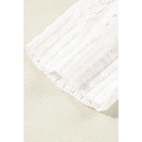 White Plus Size Eyelet Knit Open Front Cardigan - 1X thumbnail