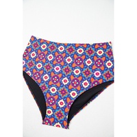 Black Drawstring Tied Front Flared Top Geometric Print Bottom Plus Size Tankinis - 1X thumbnail