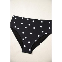 Black Polka Dot Trim V Neck Plus Size Swim Dress - 2X thumbnail