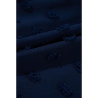 Navy Blue Dotty Textured Notched Neck Plus Ruffled Dress - 3X thumbnail