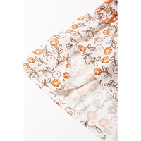 Beige Plus Size Floral Patchwork Button Front Collared Mini Dress - 4X thumbnail