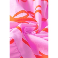Rose Bow Tastic Clinched Waist Ruffled Plus Size Dress - 1X thumbnail