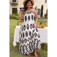 Black Plus Size Western Print Halter Maxi Dress - 3X thumbnail