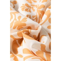 Apricot Floral Print Puff Short Sleeve Resort Plus Size Maxi Dress - 2X thumbnail