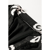 Black Plus Size Western Floral Print Fringed V Neck Dress - 2X thumbnail