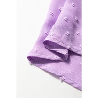 Wisteria Swiss Dot Smocked Frilled Neckline Short Sleeve Plus Size Dress - 3X thumbnail