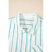 Green Stripe Plus Size St Patricks Day Short Sleeve Buttoned Shirt Dress - 4X thumbnail
