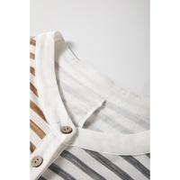 Gray Stripe Plus Size Color Block Buttoned Sleeveless Wide Leg Jumpsuit - 2X thumbnail