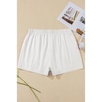 White Bow Decor Pockets Plus Size Shorts - 3X thumbnail
