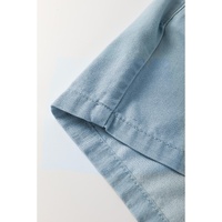 Beau Blue Washed Chambray Drawstring Elastic Waist Plus Size Shorts - 3X thumbnail