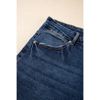 Sail Blue Folded Edge High Waist Plus Size Denim Shorts - 2X thumbnail
