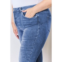 Blue Plus Size Exposed Seam High Waist Flare Jeans - 3X thumbnail