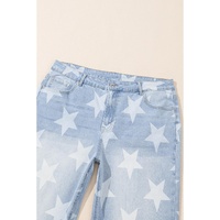 Beau Blue High Waist Star Pattern Plus Size Jeans - 2X thumbnail