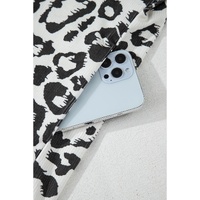 Black Plus Size Plaid Leopard Printed Patchwork Button Up Shacket - 1X thumbnail