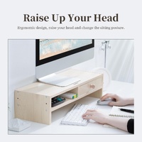 Natural Wood Monitor Stand - Compact Design thumbnail