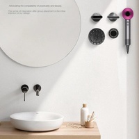 Wall Mounted Magnetic Blower Holder for Nozzles - no Punch Needed - For Dyson Hair Dryer thumbnail