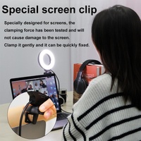 48leds Laptop Camera Beauty Ring Light - Clip Set 4-inch - Clip With Tripod thumbnail