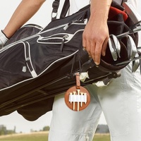 Double-sided Leather Golf Spike Insert Bag - Outdoor Waist Hanging Storage - Double-Sided Brown thumbnail