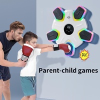 Bluetooth Music Boxing Machine - 4 Modes 9 Speeds Colourful Lights - With Kids Golves White thumbnail