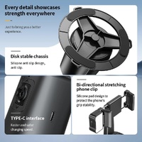 Auto Tracking Gimbal Stabilizer with Fill Light and Selfie Stick - 360 Degree Rotation - A200 Set 2 thumbnail