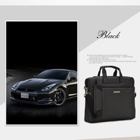 Waterproof Nylon Laptop Bag - 15.6 Inch One Shoulder Portable - Black thumbnail