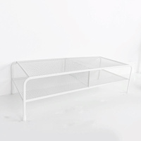 Desk Organizer Bracket for Elevated Computer Monitor - Wrought Iron - Double Layer thumbnail