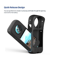 Amagisn Silicone Protective Cover for Insta360 X3 Body - Lens Case (Black) thumbnail