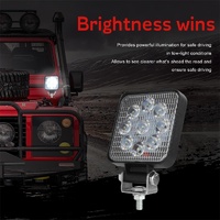 6.3W 10 - 30V Dc 6000K 3 Inch 9 Leds Square Offroad Truck Car Driving Light Work Light Spotlight Fog Light thumbnail