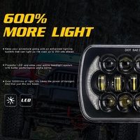 7 Inch 5X7 / 7X6 H4 Dc 9V - 30V 30000Lm 300W 8Leds Car Square Shape Led Headlight Lamps For Jeep Wrangler thumbnail