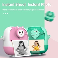 720P Hd Reversible Mini Digital Camera For Children - Cartoon Print - Pink thumbnail