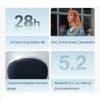 Wireless Active Noise-cancelling Earbuds for Music and Gaming - White thumbnail