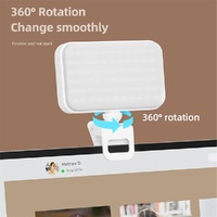 Rechargeable Clip-on Selfie Light with 66 Leds - 3 Modes for Phone Laptop Tablet - Black - White thumbnail