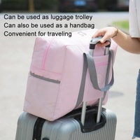 Folding Travel Bag with Trolley Case for Luggage - Black thumbnail