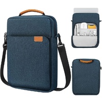 13 Inch Vertical Laptop Bag - Handheld Shoulder Crossbody - Light Gray thumbnail