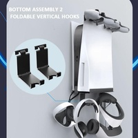 Wall-Mounted Bracket For Ps5 Console With Controller Vr Glasses And Headphone Storage - Black thumbnail