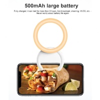 Clip-on Half-ring Fill Light for 10cm Mobile Phones - Pink thumbnail