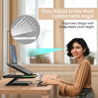 Adjustable Laptop Stand with 9 Levels of Lighting - Black thumbnail