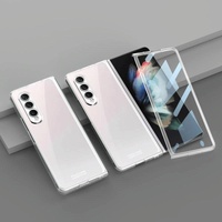 Full Coverage Electroplated Glass Case for Samsung Galaxy z Fold 4 - Transparent thumbnail