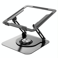 360 Degree Rotating Laptop Stand - Foldable Aluminum Bracket - Black thumbnail