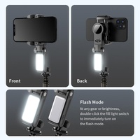 Desktop Gimbal Stabilizer with Fill Light and Selfie Stick - Black thumbnail