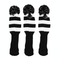 Set of 3 Knitted Golf Club Covers - Red thumbnail