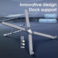 Versatile Laptop Docking Stand with Enhanced Cooling and Folding Design - Silver thumbnail