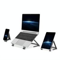Portable Aluminum Notebook Stand - Compact Cooling Bracket - Grey thumbnail