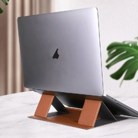 Foldable Magnetic Leather Tablet / Laptop Holder - Black thumbnail