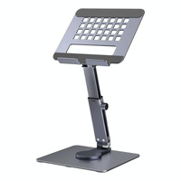 Portable Telescopic Desktop Phone Stand - Foldable & Rotating - Silver thumbnail