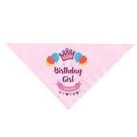 Pet Birthday Saliva Towel Double Cotton Triangle Scarf - Pink thumbnail