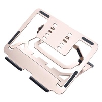 Foldable Aluminum Laptop Stand for Desktop Cooling - Elegant Silver thumbnail