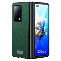 Handmade Leather Shockproof Tpu Case for Samsung Galaxy z Fold 4 - Green thumbnail